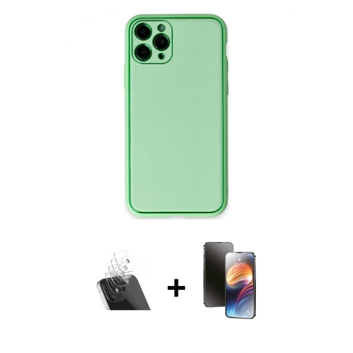 MARSİLYAN™- iPhone 11 Pro Kılıf Yadigar Klasik - Siyah 3D Antistatik Mat Seramik Nano Ekran Koruyucu + Kamera Lens Koruma Cam - SF