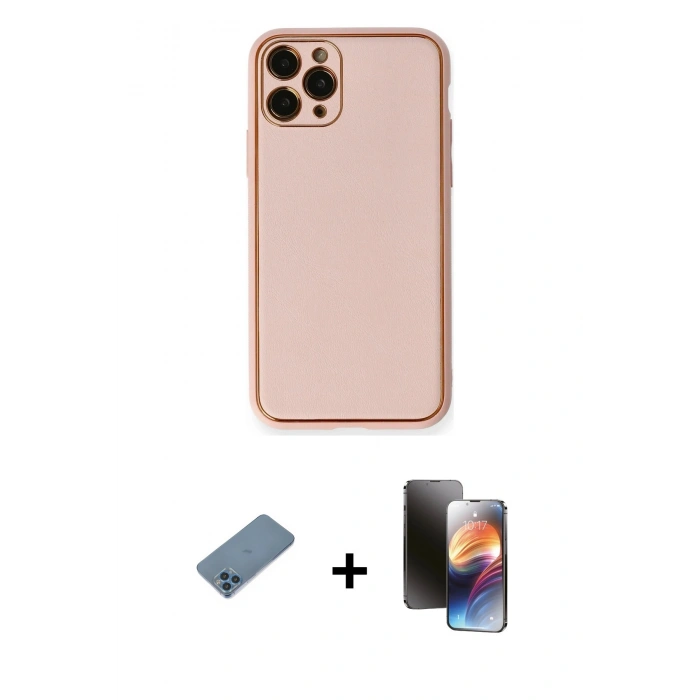 MARSİLYAN™- iPhone 11 Pro Kılıf Yadigar Klasik - Siyah 3D Antistatik Mat Seramik Nano Ekran Koruyucu + Shine Kamera Lens Koruma Cam - MI
