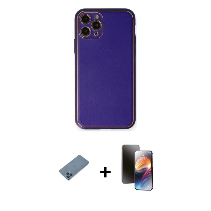 MARSİLYAN™- iPhone 11 Pro Kılıf Yadigar Klasik - Siyah 3D Antistatik Mat Seramik Nano Ekran Koruyucu + Shine Kamera Lens Koruma Cam - MI