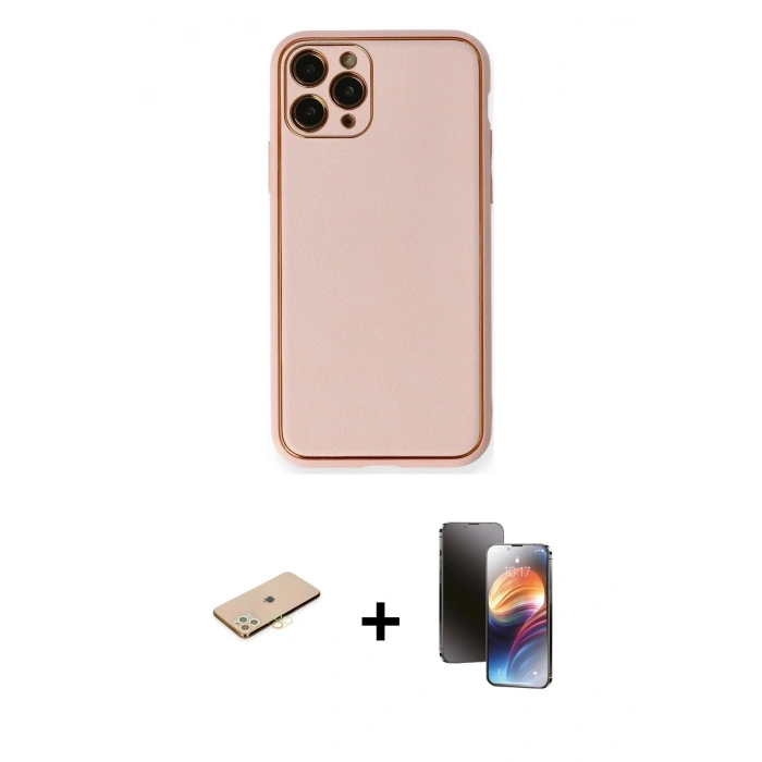 MARSİLYAN™- iPhone 11 Pro Kılıf Yadigar Klasik - Siyah 3D Antistatik Mat Seramik Nano Ekran Koruyucu + Renkli Kamera Lens Koruma Cam - PE