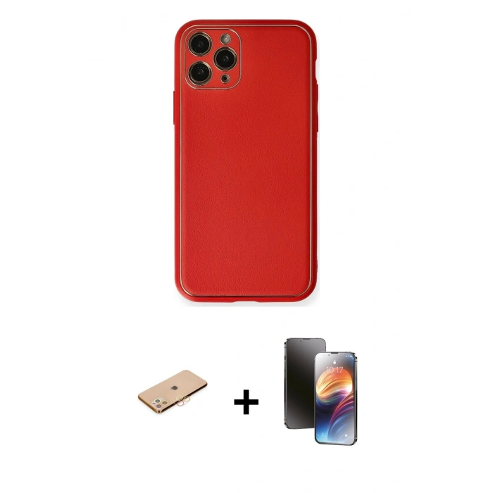 MARSİLYAN™- iPhone 11 Pro Kılıf Yadigar Klasik - Siyah 3D Antistatik Mat Seramik Nano Ekran Koruyucu + Renkli Kamera Lens Koruma Cam - TU