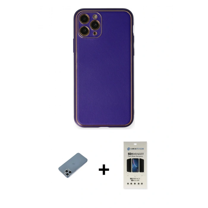 MARSİLYAN™- iPhone 11 Pro Kılıf Yadigar Klasik - Siyah 5D Hayalet Cam Ekran Koruyucu + Shine Kamera Lens Koruma Cam - SABE