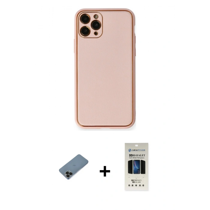 MARSİLYAN™- iPhone 11 Pro Kılıf Yadigar Klasik - Siyah 5D Hayalet Cam Ekran Koruyucu + Shine Kamera Lens Koruma Cam - SH