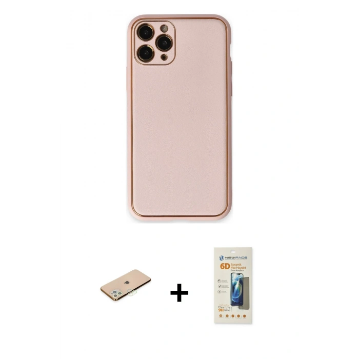 MARSİLYAN™- iPhone 11 Pro Kılıf Yadigar Klasik - Siyah 6D Mat Seramik Hayalet Nano Ekran Koruyucu + Renkli Kamera Lens Koruma Cam - YL