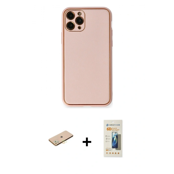 MARSİLYAN™- iPhone 11 Pro Kılıf Yadigar Klasik - Siyah 6D Mat Seramik Hayalet Nano Ekran Koruyucu + Renkli Kamera Lens Koruma Cam - SI