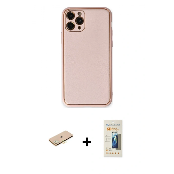 MARSİLYAN™- iPhone 11 Pro Kılıf Yadigar Klasik - Siyah 6D Mat Seramik Hayalet Nano Ekran Koruyucu + Renkli Kamera Lens Koruma Cam - SI