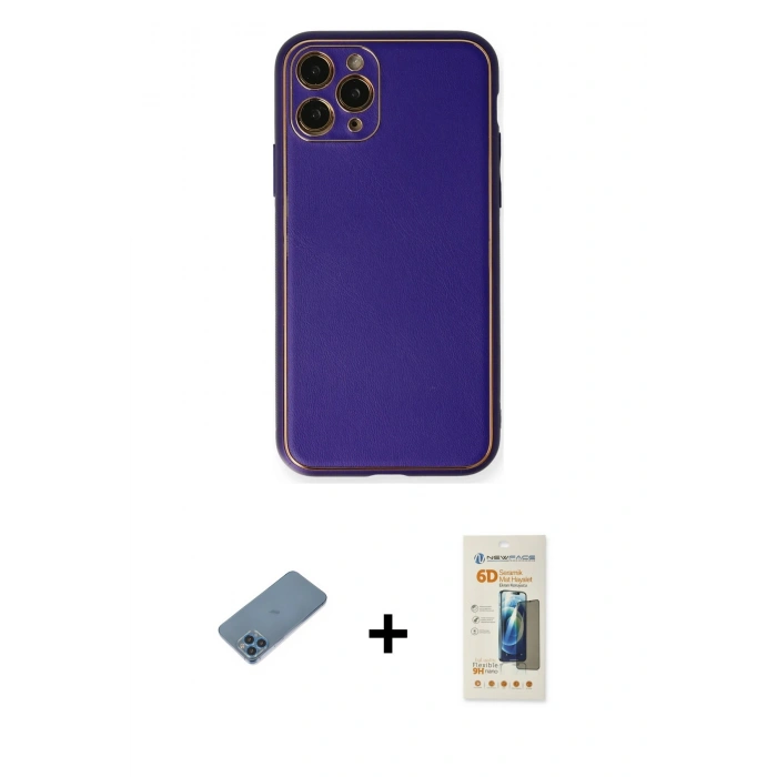 MARSİLYAN™- iPhone 11 Pro Kılıf Yadigar Klasik - Siyah 6D Mat Seramik Hayalet Nano Ekran Koruyucu + Shine Kamera Lens Koruma Cam - MI