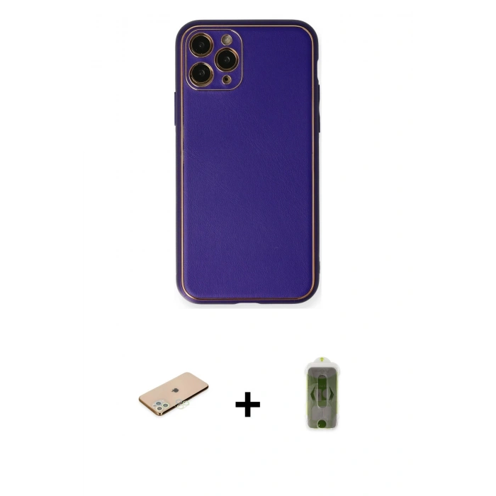 MARSİLYAN™- iPhone 11 Pro Kılıf Yadigar Klasik - Siyah Joko Magic 5D Hayalet Cam + Renkli Kamera Lens Koruma Cam - YL