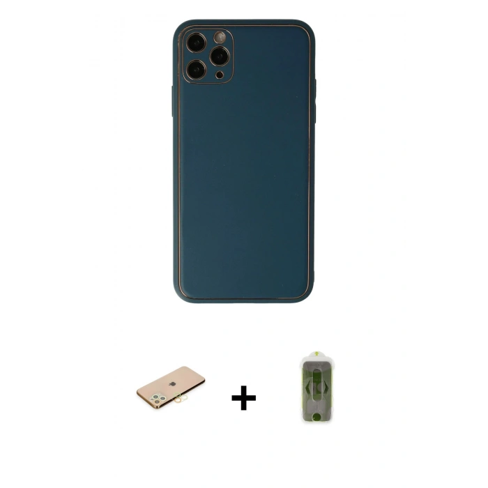 MARSİLYAN™- iPhone 11 Pro Kılıf Yadigar Klasik - Siyah Joko Magic 5D Hayalet Cam + Renkli Kamera Lens Koruma Cam - SI