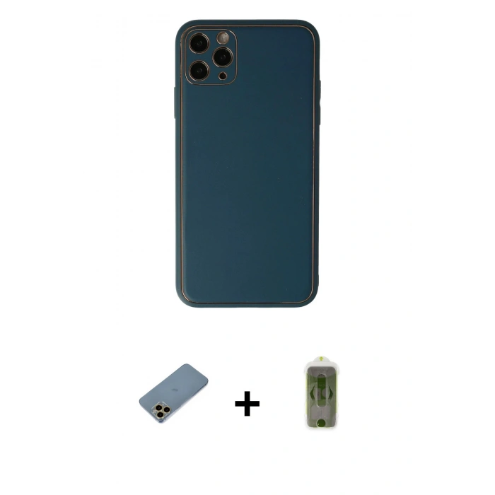 MARSİLYAN™- iPhone 11 Pro Kılıf Yadigar Klasik - Siyah Joko Magic 5D Hayalet Cam + Shine Kamera Lens Koruma Cam - GD