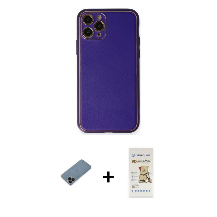 MARSİLYAN™- iPhone 11 Pro Kılıf Yadigar Klasik - Siyah Mat Seramik Nano Ekran Koruyucu + Shine Kamera Lens Koruma Cam - SH