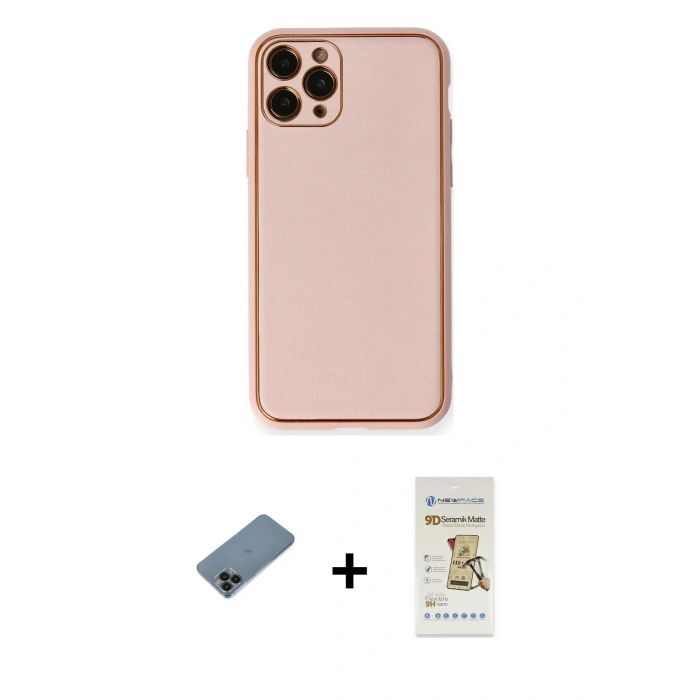 MARSİLYAN™- iPhone 11 Pro Kılıf Yadigar Klasik - Siyah Mat Seramik Nano Ekran Koruyucu + Shine Kamera Lens Koruma Cam - SH
