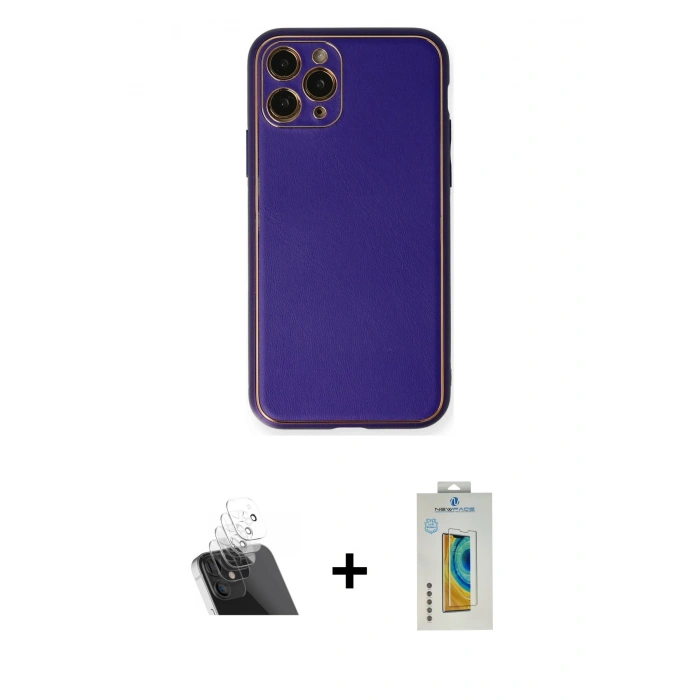 MARSİLYAN™- iPhone 11 Pro Kılıf Yadigar Klasik - Siyah Polymer Nano Ekran Koruyucu + Kamera Lens Koruma Cam - SF