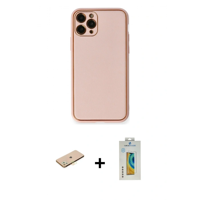 MARSİLYAN™- iPhone 11 Pro Kılıf Yadigar Klasik - Siyah Polymer Nano Ekran Koruyucu + Renkli Kamera Lens Koruma Cam - SI
