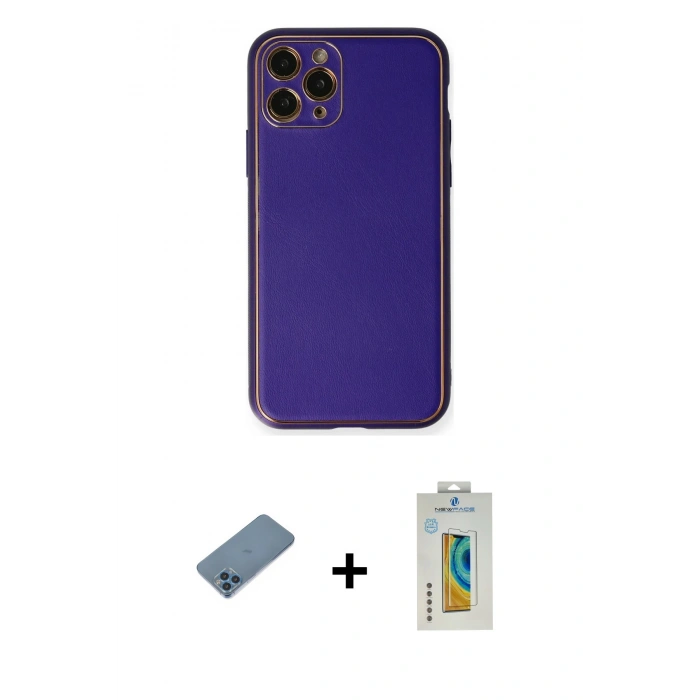 MARSİLYAN™- iPhone 11 Pro Kılıf Yadigar Klasik - Siyah Polymer Nano Ekran Koruyucu + Shine Kamera Lens Koruma Cam - MI