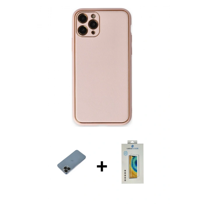 MARSİLYAN™- iPhone 11 Pro Kılıf Yadigar Klasik - Siyah Polymer Nano Ekran Koruyucu + Shine Kamera Lens Koruma Cam - SH