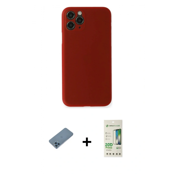 MARSİLYAN™- iPhone 11 Pro Kılıf Yadigar Yansıma Serisi - Siyah 20D Premium Cam Ekran Koruyucu + Shine Kamera Lens Koruma Cam - MI