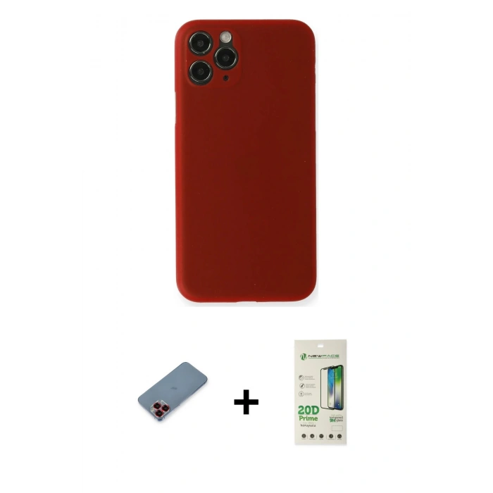MARSİLYAN™- iPhone 11 Pro Kılıf Yadigar Yansıma Serisi - Siyah 20D Premium Cam Ekran Koruyucu + Metal Kamera Lens Koruma Cam - KI
