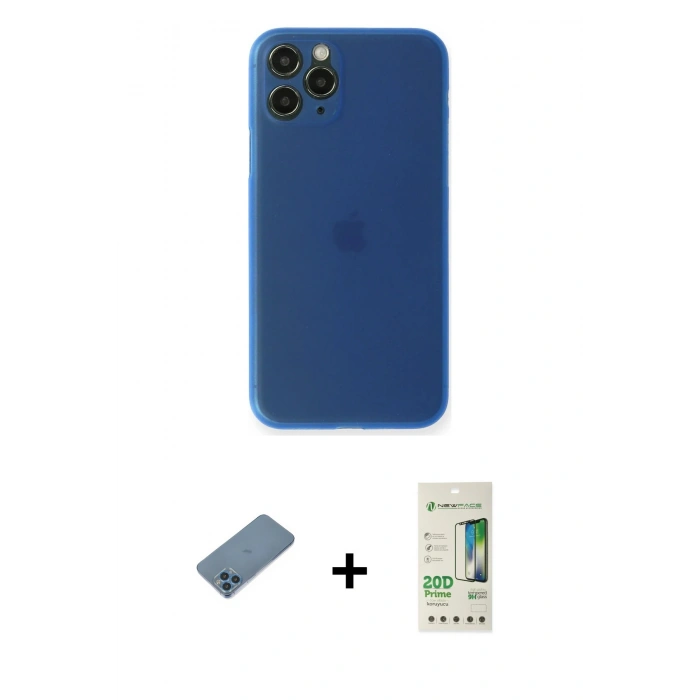 MARSİLYAN™- iPhone 11 Pro Kılıf Yadigar Yansıma Serisi - Siyah 20D Premium Cam Ekran Koruyucu + Shine Kamera Lens Koruma Cam - MI