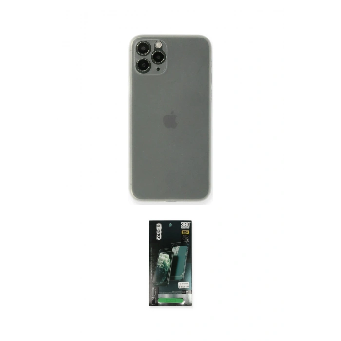 MARSİLYAN™- iPhone 11 Pro Kılıf Yadigar Yansıma Serisi - Siyah 360 Mat Full Body Arka Koruyucu