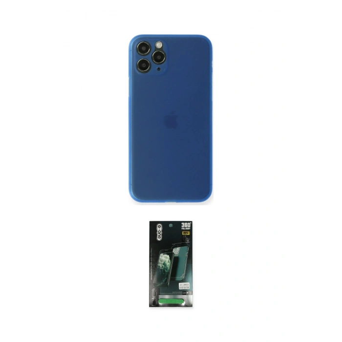 MARSİLYAN™- iPhone 11 Pro Kılıf Yadigar Yansıma Serisi - Siyah 360 Mat Full Body Arka Koruyucu