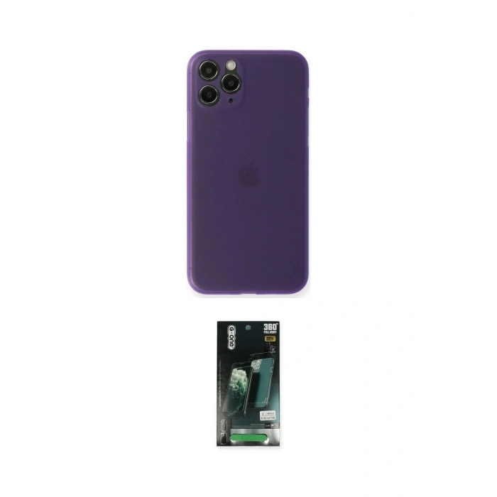 MARSİLYAN™- iPhone 11 Pro Kılıf Yadigar Yansıma Serisi - Siyah 360 Mat Full Body Arka Koruyucu