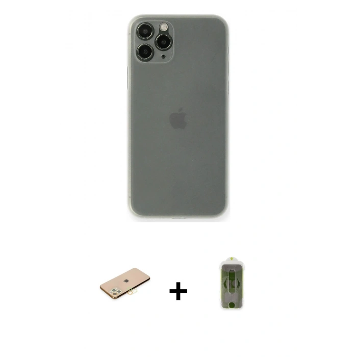 MARSİLYAN™- iPhone 11 Pro Kılıf Yadigar Yansıma Serisi - Siyah Joko Magic 5D Hayalet Cam + Renkli Kamera Lens Koruma Cam - SI