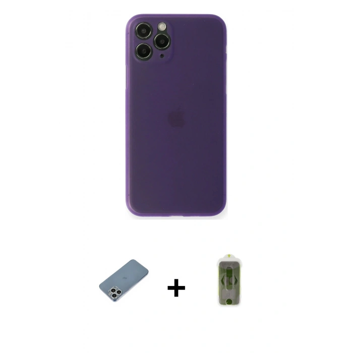 MARSİLYAN™- iPhone 11 Pro Kılıf Yadigar Yansıma Serisi - Siyah Joko Magic 5D Hayalet Cam + Shine Kamera Lens Koruma Cam - GS