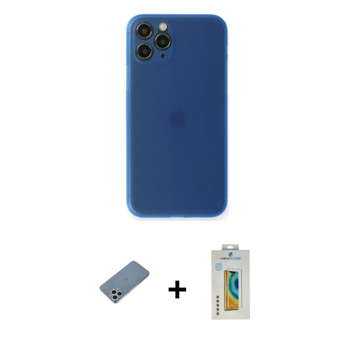 MARSİLYAN™- iPhone 11 Pro Kılıf Yadigar Yansıma Serisi - Siyah Polymer Nano Ekran Koruyucu + Shine Kamera Lens Koruma Cam - GS