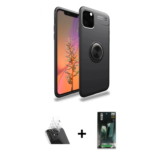 MARSİLYAN™- iPhone 11 Pro Kılıf Yankı Form Prime - Şeffaf 360 Full Body Arka Koruyucu + Kamera Lens Koruma Cam - SF