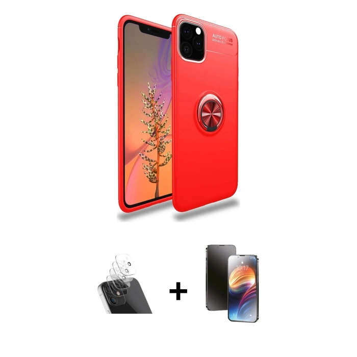 MARSİLYAN™- iPhone 11 Pro Kılıf Yankı Form Prime - Siyah 3D Antistatik Mat Seramik Nano Ekran Koruyucu + Kamera Lens Koruma Cam - SF
