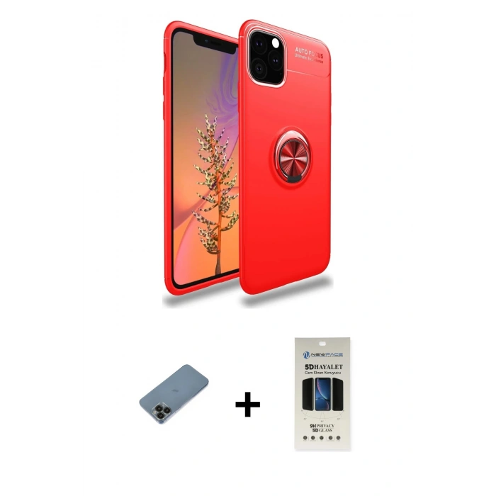 MARSİLYAN™- iPhone 11 Pro Kılıf Yankı Form Prime - Siyah 5D Hayalet Cam Ekran Koruyucu + Shine Kamera Lens Koruma Cam - SH