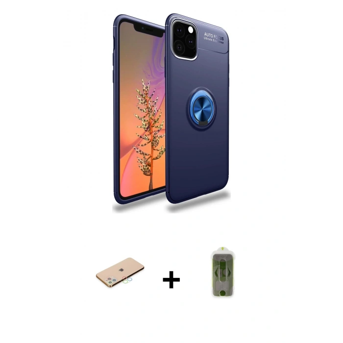 MARSİLYAN™- iPhone 11 Pro Kılıf Yankı Form Prime - Siyah Joko Magic 5D Hayalet Cam + Renkli Kamera Lens Koruma Cam - MI