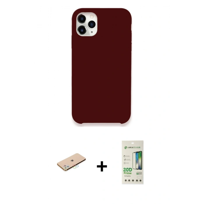 MARSİLYAN™- iPhone 11 Pro Kılıf Zirve Modern Özel Seri - Siyah 20D Premium Cam Ekran Koruyucu + Renkli Kamera Lens Koruma Cam - MI