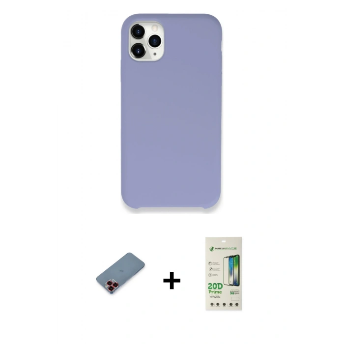 MARSİLYAN™- iPhone 11 Pro Kılıf Zirve Modern Özel Seri - Siyah 20D Premium Cam Ekran Koruyucu + Metal Kamera Lens Koruma Cam - KI