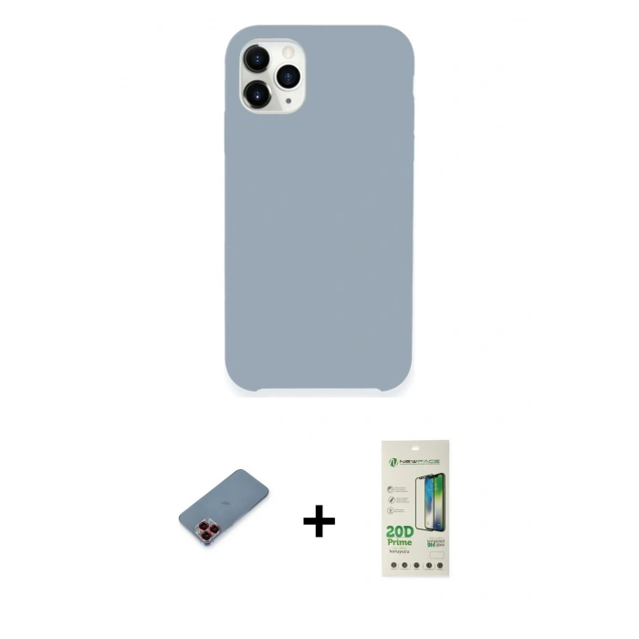 MARSİLYAN™- iPhone 11 Pro Kılıf Zirve Modern Özel Seri - Siyah 20D Premium Cam Ekran Koruyucu + Metal Kamera Lens Koruma Cam - KI