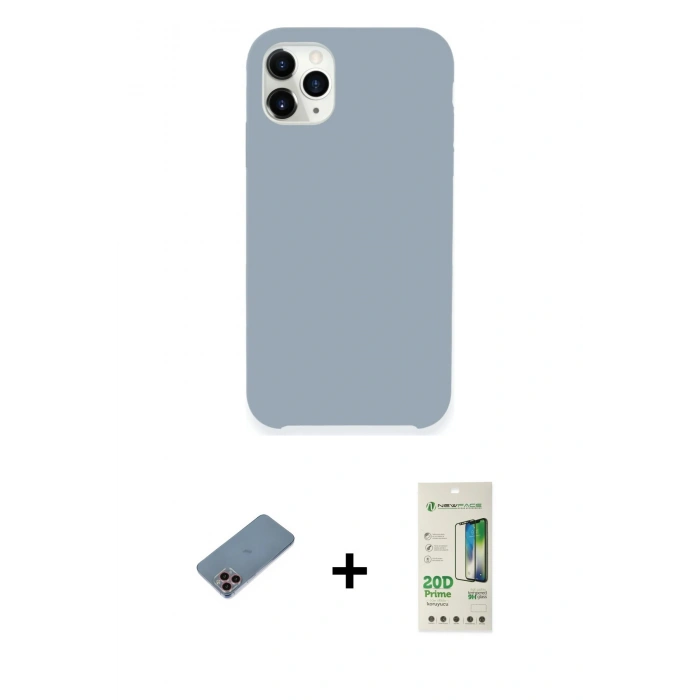 MARSİLYAN™- iPhone 11 Pro Kılıf Zirve Modern Özel Seri - Siyah 20D Premium Cam Ekran Koruyucu + Shine Kamera Lens Koruma Cam - PE
