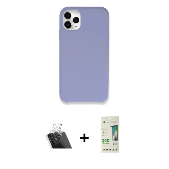 MARSİLYAN™- iPhone 11 Pro Kılıf Zirve Modern Özel Seri - Siyah 20D Premium Cam Ekran Koruyucu + Şeffaf Kamera Lens Koruma Cam