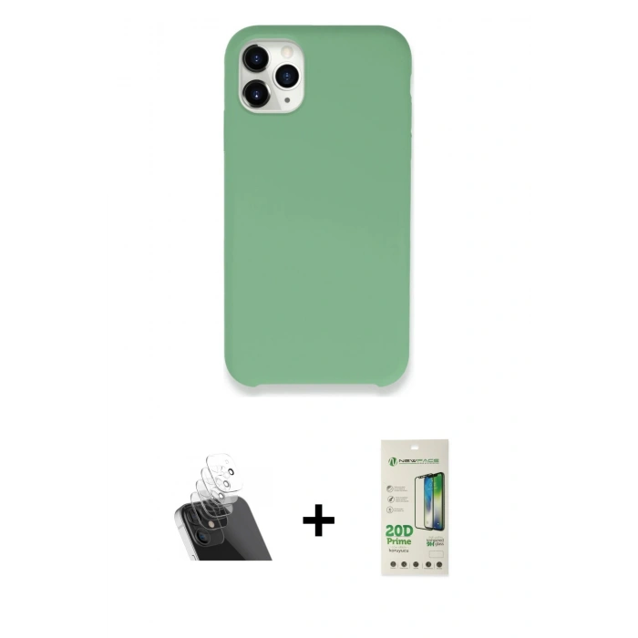 MARSİLYAN™- iPhone 11 Pro Kılıf Zirve Modern Özel Seri - Siyah 20D Premium Cam Ekran Koruyucu + Şeffaf Kamera Lens Koruma Cam