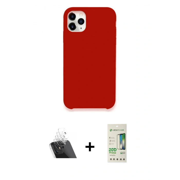 MARSİLYAN™- iPhone 11 Pro Kılıf Zirve Modern Özel Seri - Siyah 20D Premium Cam Ekran Koruyucu + Şeffaf Kamera Lens Koruma Cam