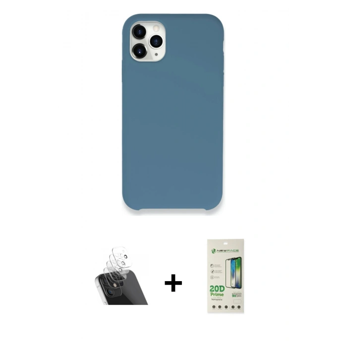 MARSİLYAN™- iPhone 11 Pro Kılıf Zirve Modern Özel Seri - Siyah 20D Premium Cam Ekran Koruyucu + Şeffaf Kamera Lens Koruma Cam