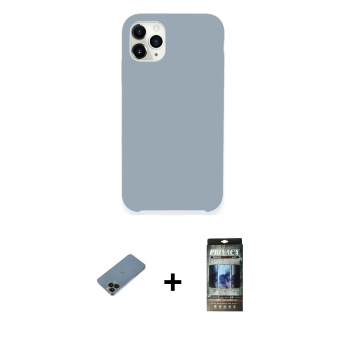 MARSİLYAN™- iPhone 11 Pro Kılıf Zirve Modern Özel Seri - Siyah 34D Hayalet Izgaralı Cam + Shine Kamera Lens Koruma Cam - SH