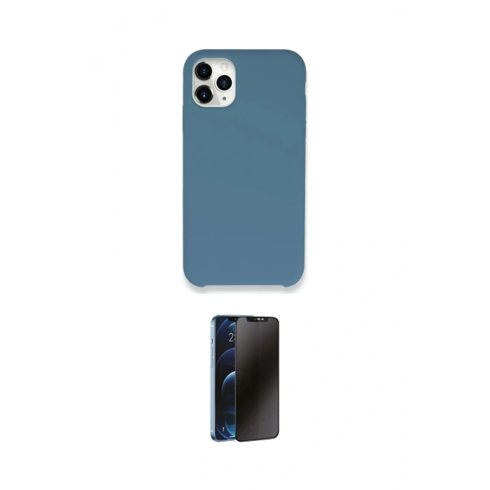 MARSİLYAN™- iPhone 11 Pro Kılıf Zirve Modern Özel Seri - Siyah 3D Antistatik Hayalet Cam Ekran Koruyucu