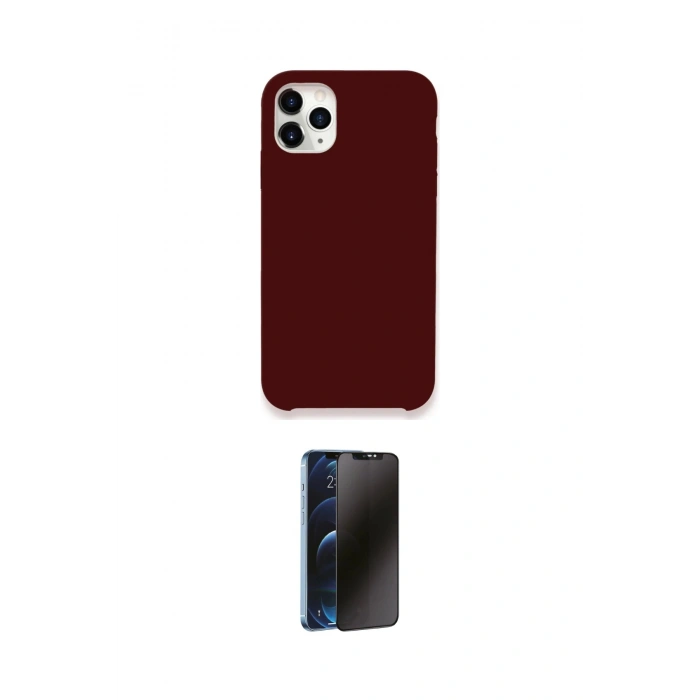 MARSİLYAN™- iPhone 11 Pro Kılıf Zirve Modern Özel Seri - Siyah 3D Antistatik Hayalet Cam Ekran Koruyucu