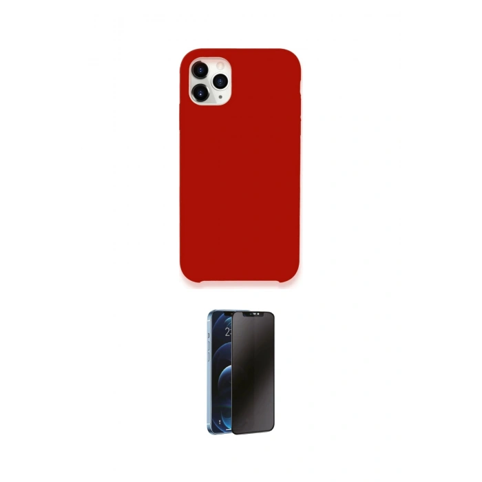 MARSİLYAN™- iPhone 11 Pro Kılıf Zirve Modern Özel Seri - Siyah 3D Antistatik Hayalet Cam Ekran Koruyucu
