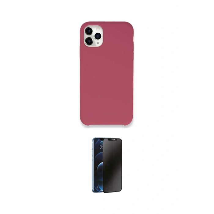 MARSİLYAN™- iPhone 11 Pro Kılıf Zirve Modern Özel Seri - Siyah 3D Antistatik Hayalet Cam Ekran Koruyucu