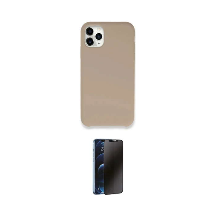 MARSİLYAN™- iPhone 11 Pro Kılıf Zirve Modern Özel Seri - Siyah 3D Antistatik Hayalet Cam Ekran Koruyucu