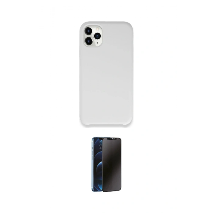 MARSİLYAN™- iPhone 11 Pro Kılıf Zirve Modern Özel Seri - Siyah 3D Antistatik Hayalet Cam Ekran Koruyucu