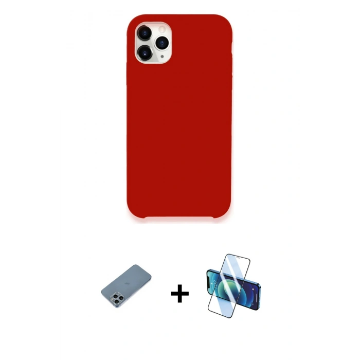 MARSİLYAN™- iPhone 11 Pro Kılıf Zirve Modern Özel Seri - Siyah 3D Antistatik Seramik Nano Ekran Koruyucu + Shine Kamera Lens Koruma Cam - SABE