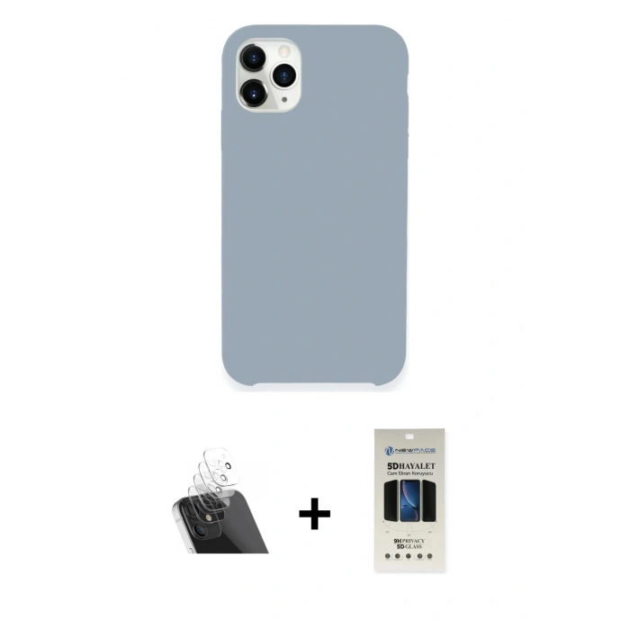 MARSİLYAN™- iPhone 11 Pro Kılıf Zirve Modern Özel Seri - Siyah 5D Hayalet Cam Ekran Koruyucu + Kamera Lens Koruma Cam - SF